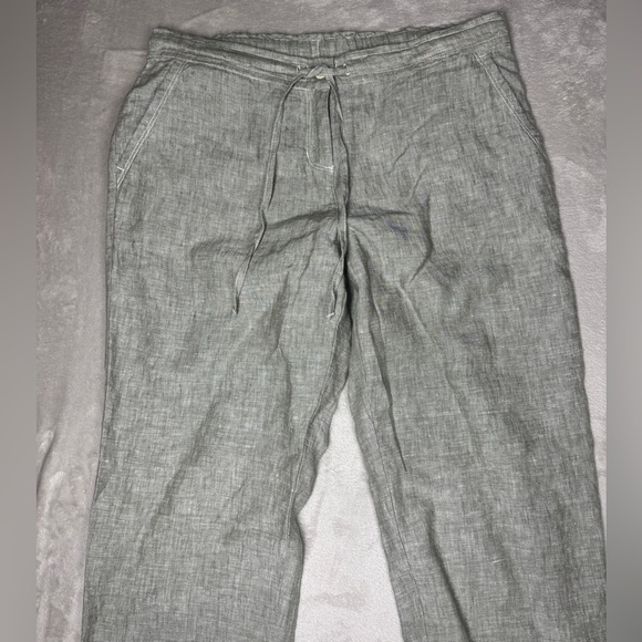 Tommy Bahama Women’s 100% Linen Green Casual Lagenlook Drawstring Pants Medium - Picture 2 of 15